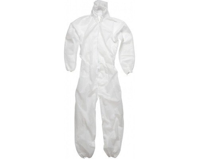 WHITE ZIPPERED DISPOSABLE COVERALLS 2-X-LARGE