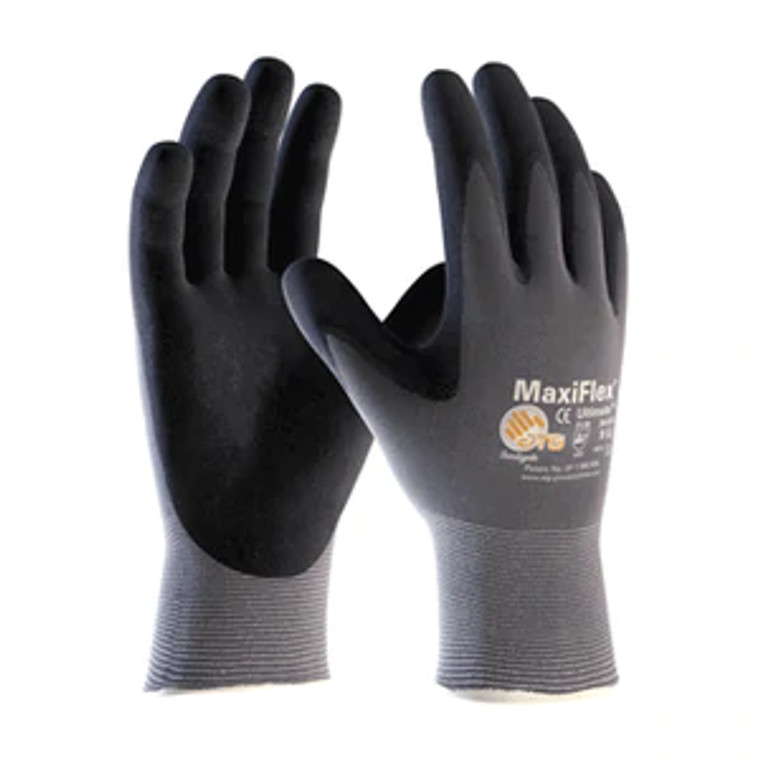 S20732-L MAXIFLEX 34-874 LARGE GRAY NITRILE GLOVES BROWN STRIPE PAIR