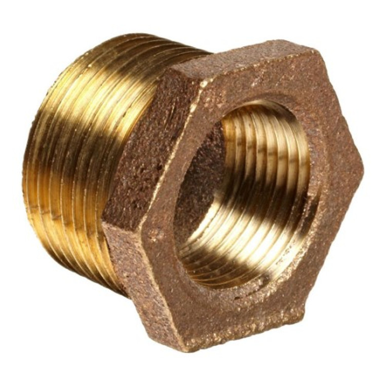 1-1/2" x 3/4" BRASS HEX BUSHING