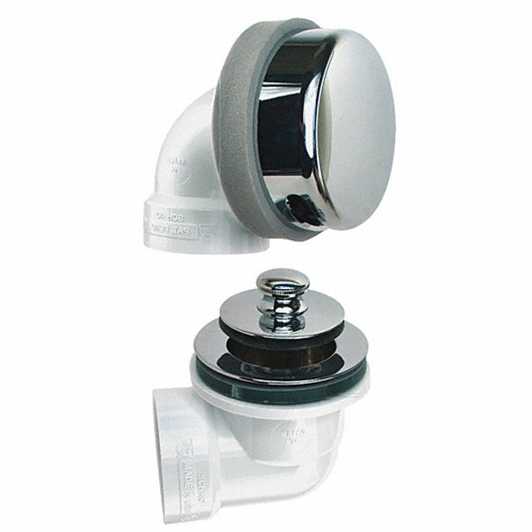 62094 2225HF "CLASSIC HF" HIGH FLOW CHROME PLATED BATHWASTE PUSH/LIFT WITH TEST CAP ABS