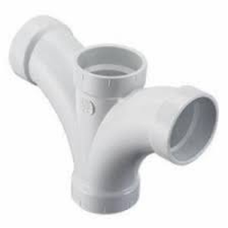 3" x 2" x 3" x 3" PVC DWV DOUBLE FIXTURE FITTING