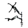 Microscope Monitor Dual Arm Stand, Post Clamp, 39mm Focus Rack