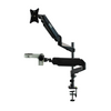 Microscope Monitor Dual Arm Stand, Post Clamp, 76mm Focus Rack