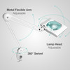 5 Diopter (2.25X) LED Magnifying Lamp with Clamp - Rectangle Head