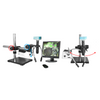 0.35X-2.25X Industrial Inspection Video Zoom Microscope, Boom Stand, Halogen Fiber Optic Illuminator + HDMI Camera