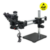 7-50X ESD Safe Dual Arm Stand Fluorescence Light Trinocular Zoom Stereo Microscope SZ02090552