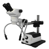 8X-50X Widefield Zoom Stereo Microscope, Binocular, Single Arm Boom Stand + Halogen Fiber Optic Illuminator