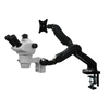 8X-50X Widefield Zoom Stereo Microscope, Trinocular, Pneumatic Articulating Arm Table Clamp + Monitor Holder