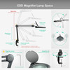 ESD 6 Diopter (2.5X) LED Magnifying Lamp with Clamp - 5-inch Glass Lens and Flip Cover