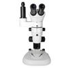 8X-80X Widefield Parallel Zoom Stereo Microscope, Trinocular, Track Stand + Single Port Photo/Video Beam Splitter, Compensating 20° Viewing Angle