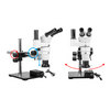 8-80X LED Light Boom Stand Trinocular Parallel Zoom Stereo Microscope PZ02040433