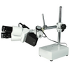 10X Widefield Stereo Microscope, Binocular, Single Arm Boom Stand with Arbor, LED Top Light