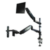 0.35X-2.25X Industrial Inspection Video Zoom Microscope, Pneumatic Arm Post Clamp Stand + Monitor Holder