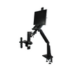 0.35X-2.25X Industrial Inspection Video Zoom Microscope, Pneumatic Arm Clamp Stand, Inclinable Focus Drive + Monitor Holder