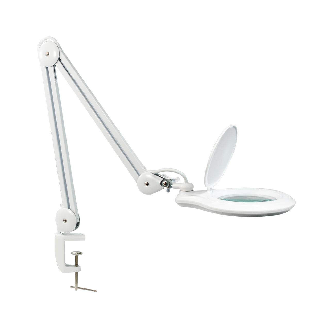 SMD LED Magnifying Lamp with Clamp, 3 Diopter, 5 in. Lens + Flip