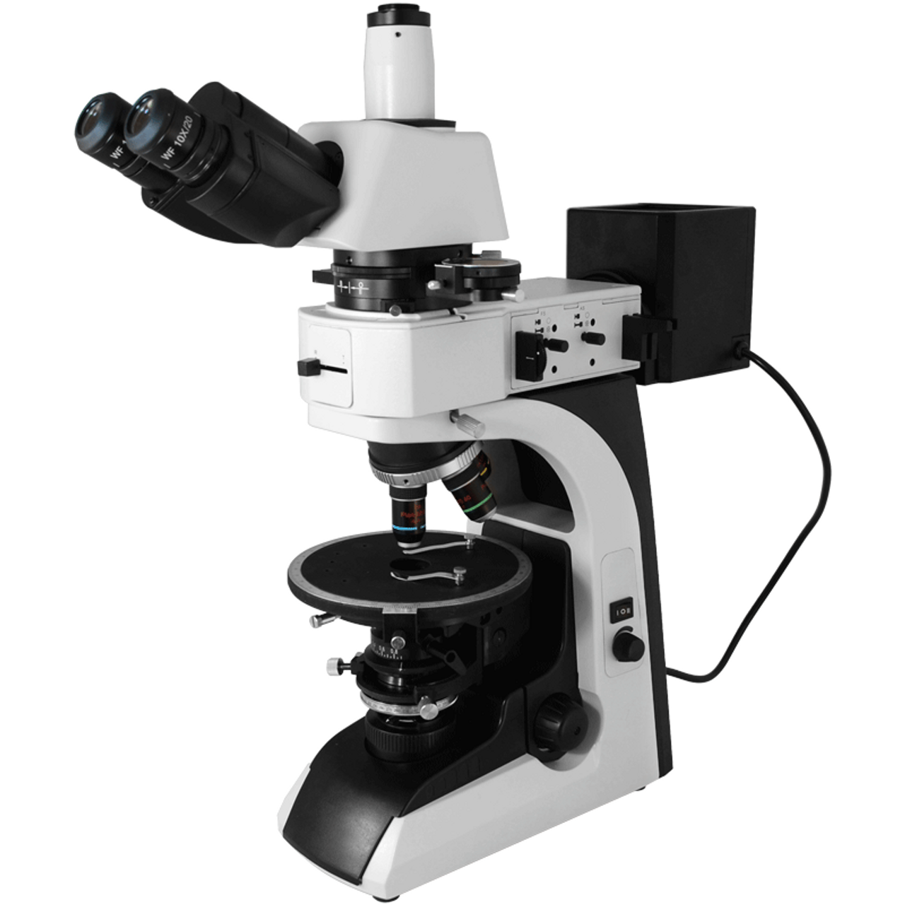40x 600x Polarizing Microscope Trinocular Dual Halogen Light For