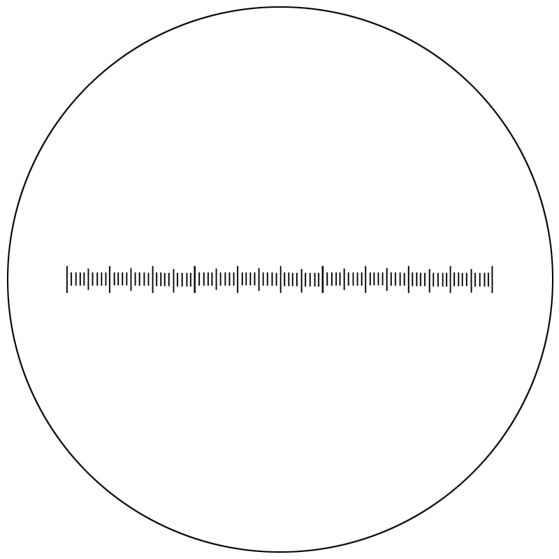 Microscope Stage Calibration Slide, Linear Scale Micrometer Ruler 1in