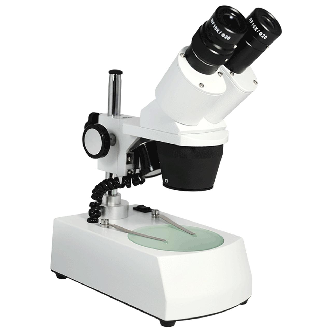 20X/40X Widefield Stereo Microscope, Binocular, Post Stand, LED Top and