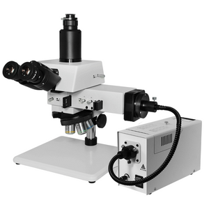 50X-500X Metallurgical Microscope, Trinocular, Halogen Fiber Optic Illuminator, Bright Field Dark Field + Polarizing Kit
