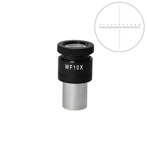WF 10X Widefield Microscope Eyepiece with Reticle, X-Axis Crosshair, 23.2mm, FOV 18mm (One)