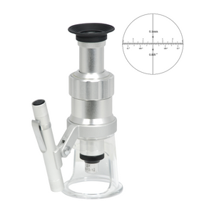 20X LED Portable Shop Field Inspection Measuring Microscope + Pen Light and Helicoid Focus