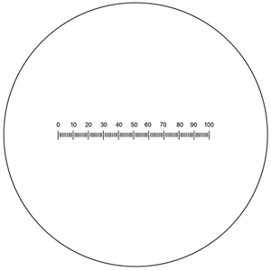 Microscope Eyepiece Reticle Linear Scale Micrometer Ruler Dia. 24mm, 5mm/100 Div.