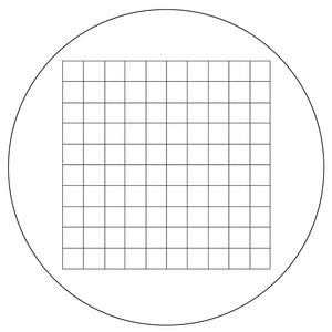 Microscope Eyepiece Reticle Net Grid Micrometer 10x10mm, 100 Squares, Dia. 27mm 1.5mm