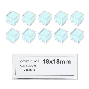 1,000 Glass Cover Slips (18x18mm Square) for Microscope Slides