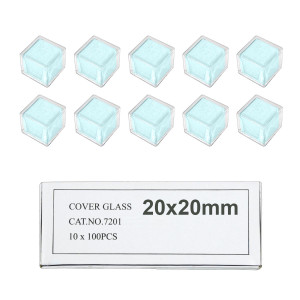 1,000 Glass Cover Slips (20x20mm Square) for Microscope Slides