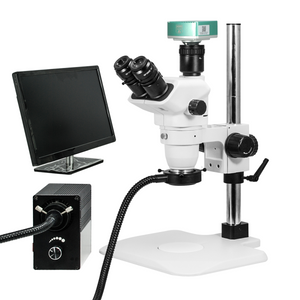 2.0 Megapixels 6.7-45X CMOS UV FREE LED Light Post Stand Trinocular Zoom Stereo Microscope SZ02060235