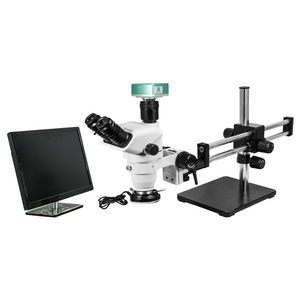 2.0 Megapixels 6.7-45X CMOS LED Light Dual Arm Stand Trinocular Zoom Stereo Microscope SZ02060533