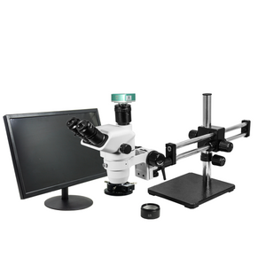 2.0 Megapixels 3.35-45X CMOS Polarizing LED Light Dual Arm Stand Trinocular Zoom Stereo Microscope SZ02060538