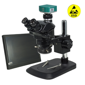 2.0 Megapixels 7-50X CMOS LED Light ESD Safe Post Stand Trinocular Zoom Stereo Microscope SZ02090135