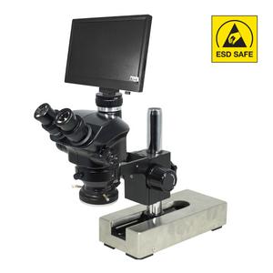 2.0 Megapixels 7-50X CMOS LED Light ESD Safe Gliding Base Stand ESD Trinocular Zoom Stereo Microscope SZ02090237
