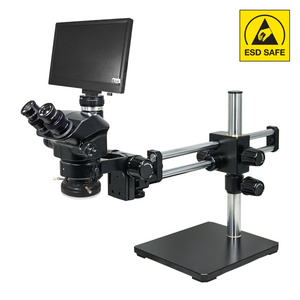 2.0 Megapixels 7-50X CMOS LED Light ESD Safe Dual Arm Stand ESD Trinocular Zoom Stereo Microscope SZ02090557