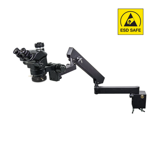 7-50X LED Light Flexible Arm ESD Safe ESD Trinocular Zoom Stereo Microscope SZ02090654