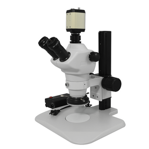 8X-50X Widefield Zoom Stereo Microscope, Trinocular, Track Stand, LED Ring Light + 2M VGA Digital Camera