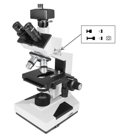 40X-1500X Biological Compound Laboratory Microscope, Trinocular, Halogen Light, XY Stage