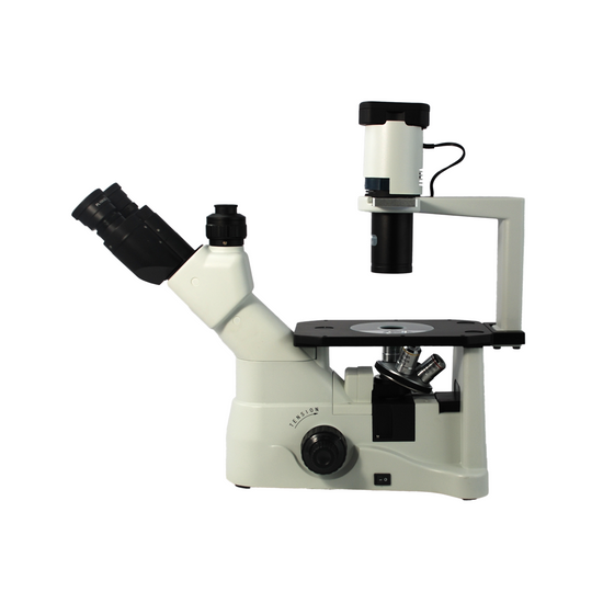 40X-400X Inverted Biological Compound Laboratory Microscope, Trinocular, Halogen Light, Phase Contrast Objectives