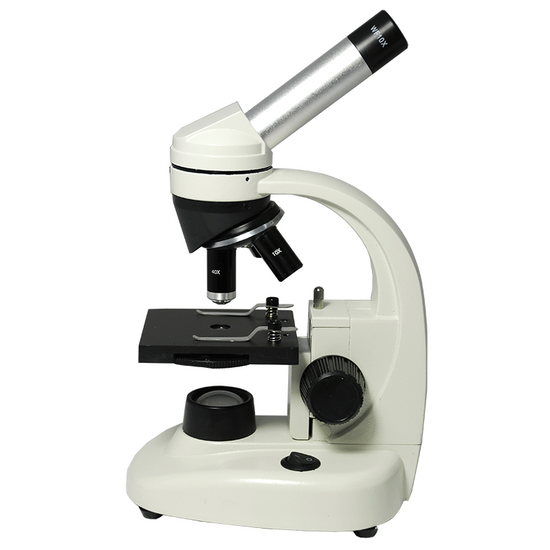 40X-400X Beginner Biological Compound Microscope, Monocular, LED Light
