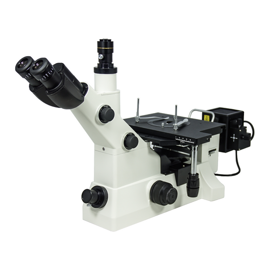 50X-1000X Inverted Metallurgical Microscope, Trinocular, Halogen Light, Dark Field + Polarizing Kit