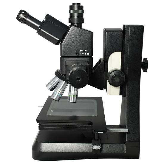 ESD Safe 20X-500X Metallurgical Microscope, Trinocular, Halogen Fiber Optic Illuminator + Polarizing Kit ESD Safe 20X-500X Metallurgical Microscope, Trinocular, Halogen Fiber Optic Illuminator + Polarizing Kit