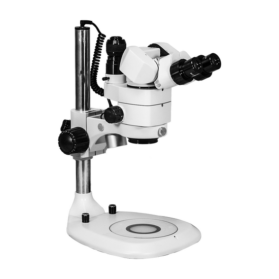 3.44X/6.25X/10.94X/18.75X/34.38X Post Stand LED Dual Illuminated Light  Trinocular Parallel Multiple Power Operation Stereo Microscope SM51030251