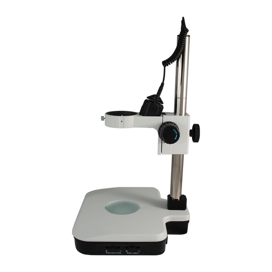 Microscope Post Stand, 83mm Coarse Focus Rack, Top and Bottom Light, Halogen and Fluorescent