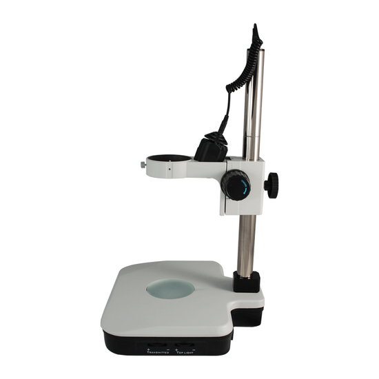 Microscope Post Stand, 76mm Coarse Focus Rack, Top and Bottom Halogen Light