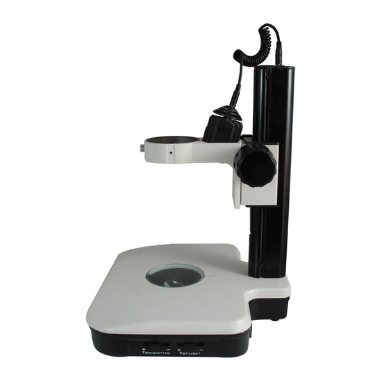 Microscope Track Stand, 76mm Coarse Focus Rack, Top and Bottom Halogen Light