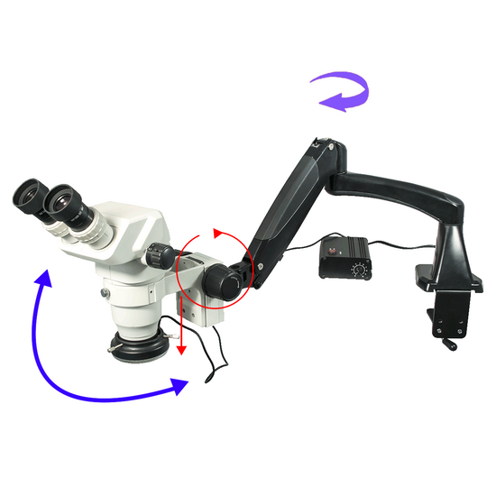 6.7-45X LED Light Pneumatic Arm Binocular Zoom Stereo Microscope SZ02020722