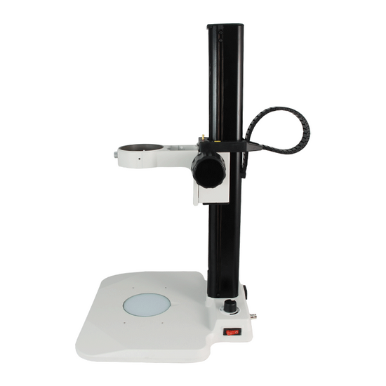 Microscope Track Stand, 85mm Coarse Focus Rack, LED Bottom Light Base (Dimmable)