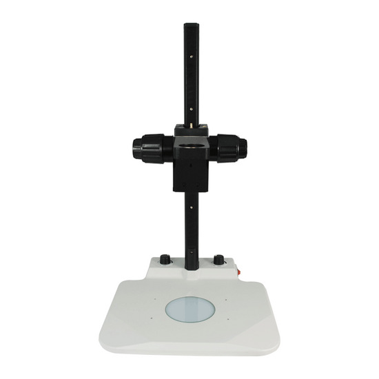 Microscope Track Stand, 39mm Fine Focus Rack, LED Bottom Light Base (Dimmable)