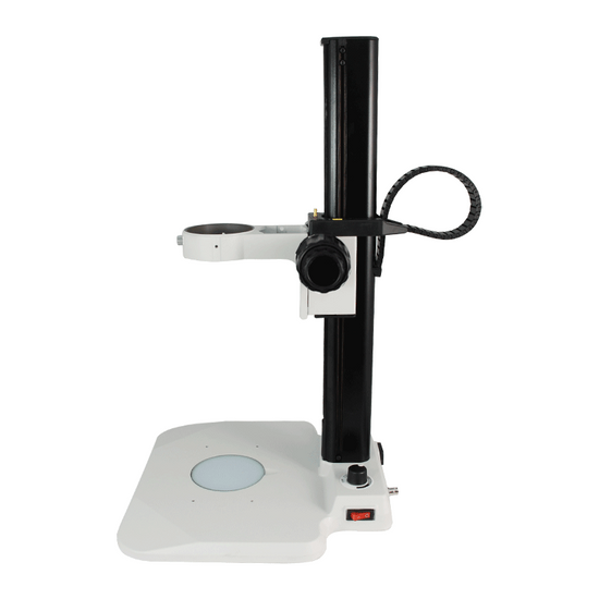 Microscope Track Stand, 85mm Fine Focus Rack, LED Bottom Light Base (Dimmable)